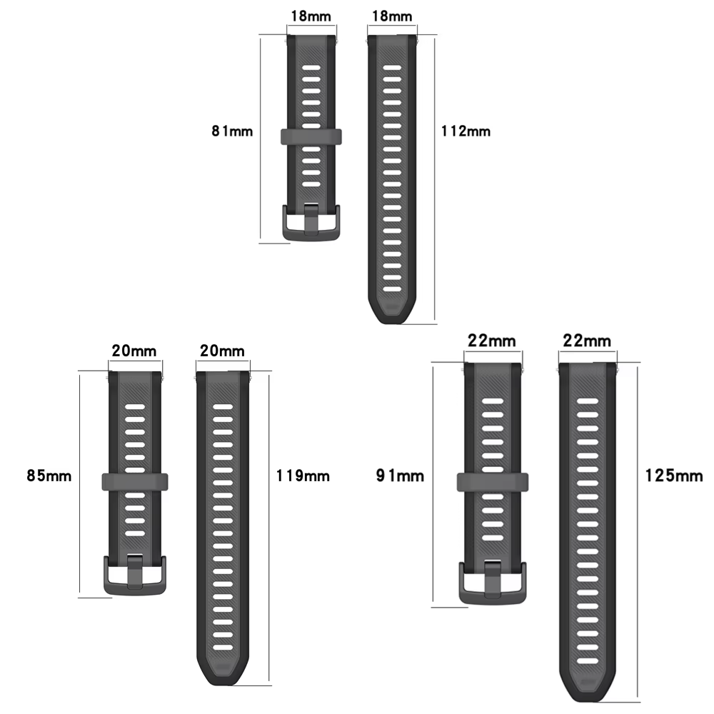 22mm 20mm 18mm Silicone Strap  - Runners Gear 评论和价格